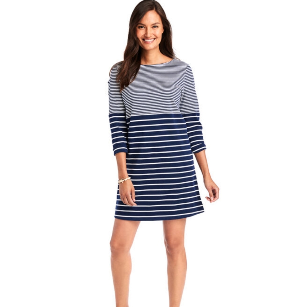 Vineyards Vines Mixed Stripes Long Sleeve Knit Dress